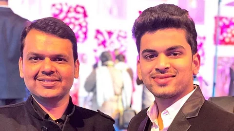 Devendra Fadnavis with his nephew Tanmay Fadnavis
