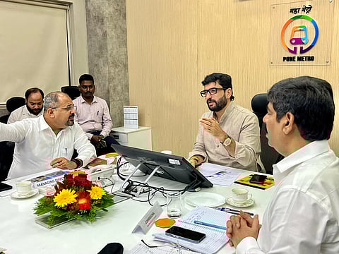 Murlidhar Mohol reviewing Pune Metro work progress on July 8