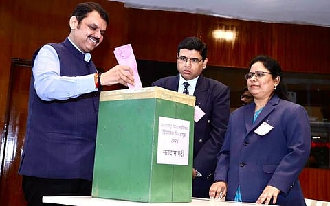Devendra Fadnavis voted for Maharashtra Legislative Council Elections 2024