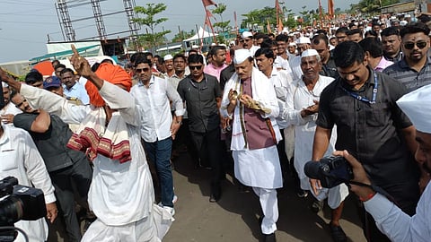 Ajit Pawar joins Palkhi Procession in Baramati