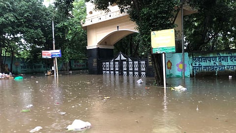 Wadgaon Sheri Crematorium area flooded due to heavy rains