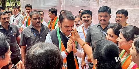 Devendra Fadnavis arrived at the Balewadi stadium for BJP Executive Meeting on July 21.