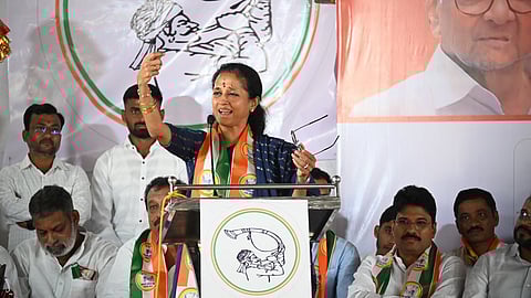 Supriya Sule at Shiv Swarajya Yatra in Patas, Daund
