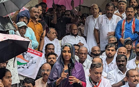 Sharad Pawar, Supriya Sule Lead Pune Protest Against Badlapur Sexual Assault