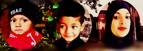 Samreen Nisar Nevrekar, her two children, Ishant (5) and Izaan (2)