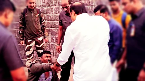 Ajit Pawar halted his convoy to assist an accident victim