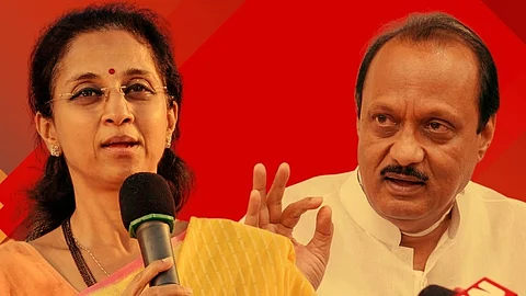 Supriya Sule (L) and Ajit Pawar (R)