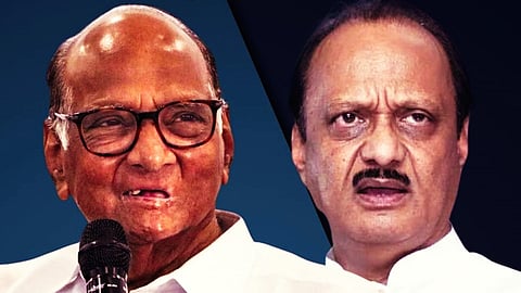 Sharad Pawar (L) and Ajit Pawar (R)