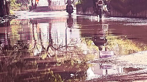 Sewage on Ivy Estate Society road in Wagholi