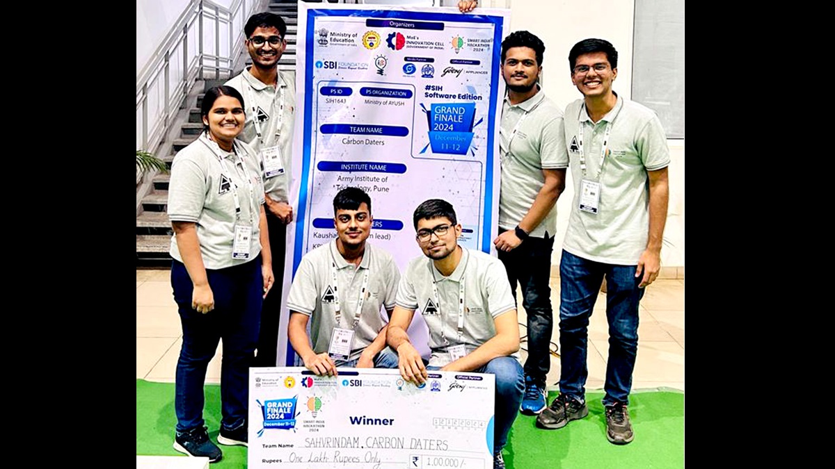 Army Institute of Technology Pune Students win at Smart India Hackathon 2024