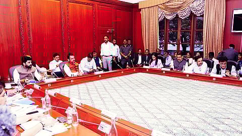 Review meeting on the status of airport construction projects across Maharashtra was held at the Sahyadri Guest House.