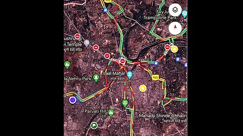 Traffic congestion as shown on Google Maps