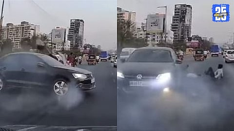 Dashcam Captures Car Losing Control