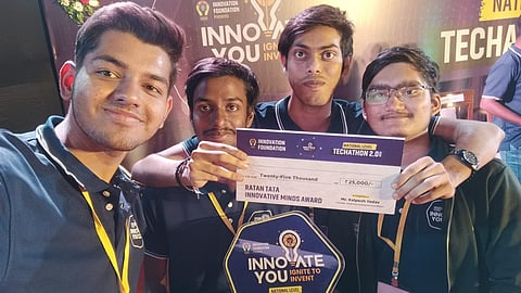 Arjun Sharma, Devansh Singh, Arpit Maurya, and Aarush Singh secured the prestigious Late Ratan Tata Innovation Minds Award