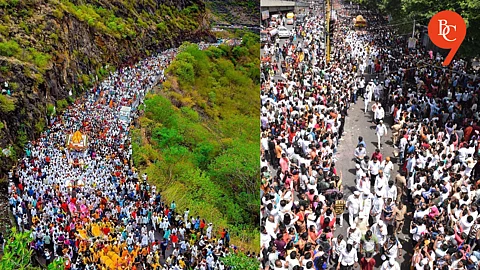 Lakhs of Devotees Bid Farewell as Sant Dnyaneshwar and Sant Tukaram Palkhis Depart Pune for Pandharpur