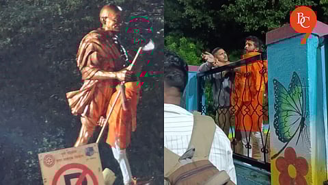 Man Attempts to Vandalise Mahatma Gandhi Statue at Pune Railway Station