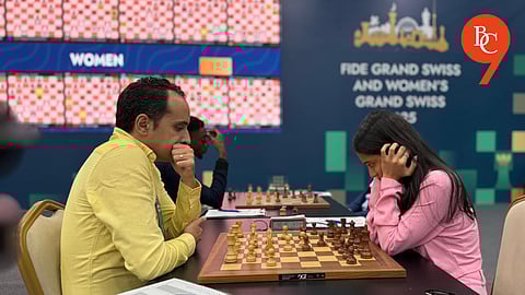 GM Amin Bassem and GM Divya Deshmukh
