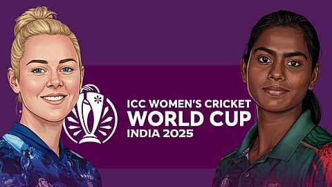 England Vs Bangladesh. ICC Women's Cricket World Cup, Linsey Smith and Marufa Akter