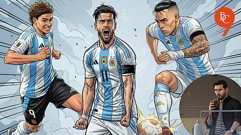 Julian Alvarez, Giovanni Lo Celso, Lautaro Martinez, Lionel Messi, Argentina VS Venezuela