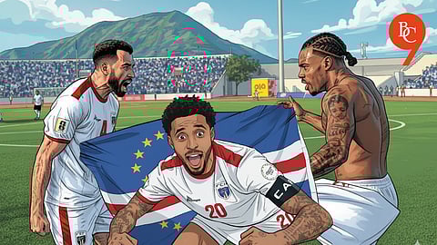 Cape Verde players celebrate as they qualify for the FIFA World Cup, 2026