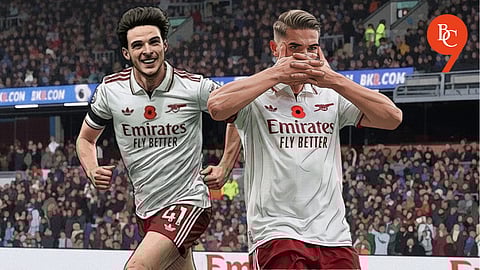 From the left: Declan Rice and Viktor Gyokeres