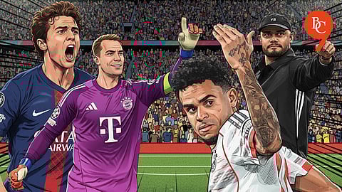 Joao Neves, Manuel Neur, Luis Diaz, Vincent Kompany