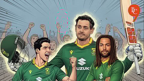 Nandre Burger, Quinton de Kock, Tony de Zerzi, South Africa beats Pakistan in the second ODI, in Pakistan, 2025