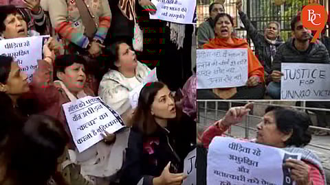 Unnao Rape Survivor's Family and Activists Stage Protest at Court Amid Police Intervention
