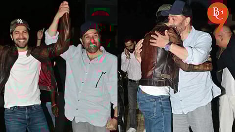 Watch: Sunny Deol and Varun Dhawan Share Warm Hug at Border 2 Screening in Viral Clip