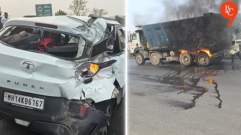 Speeding Dumper Hits Eight Vehicles; Chaos on Pune Highway Between Katraj and Vadgaon