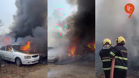 Pune: Fire Breaks Out at Yerwada Land Records Office; Over 50 Vehicles Damaged