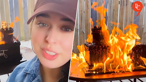 ‘We Don’t Like Cheaters’: US Baker Sets ₹57,000 Birthday Cake Ablaze After Learning of Client’s Cheating Boyfriend