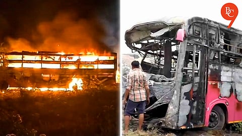 8 Killed, 24 Injured as Bus Crashes Into Truck, Bursts Into Flames on Delhi-Mumbai Expressway in Rajasthan