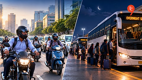 Two-Wheelers Lead Workplace Commutes Buses Dominate Overnight Travel: Survey