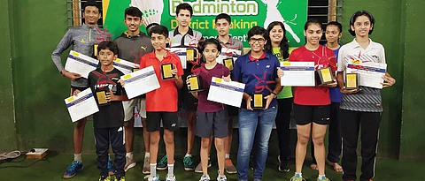 Konark, Ekisha, Vedant, Aanchal bag titles in District Badminton