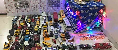 Unique Ganpati decoration made from car models