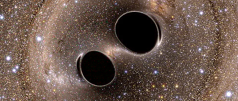 A merger of unequal mass black holes seen