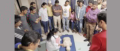 Workshop on basic life support held at ABMH