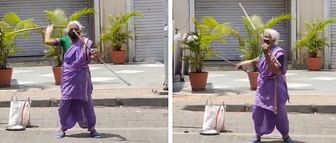 Pune's 'Warrior Granny' wows Home Minister Anil Deshmukh with her lathi skills