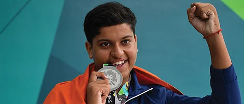 Another teenage shooter rises for India with silver in double trap