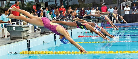 Vikhe Patil’s Sanjana shines in backstroke