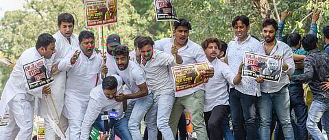Youth Cong activists hold protest against M J Akbar, demand his resignation