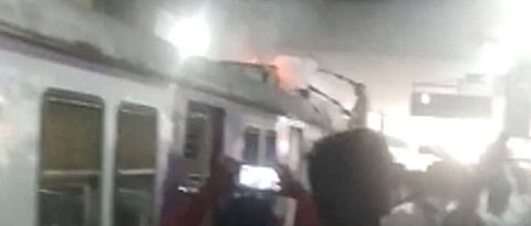 Pantograph of Mumbai local train catches fire; none hurt