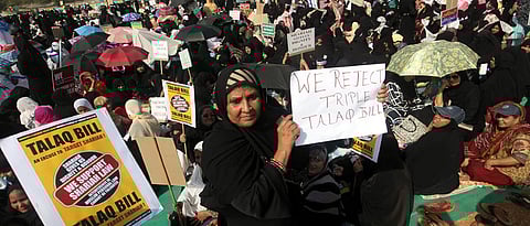 Muslim women protest against triple talaq bill