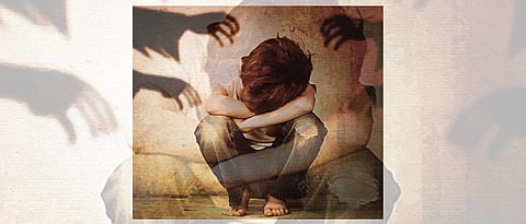 Minor Special Girl harassed sexually by school janitor by showing porn videos