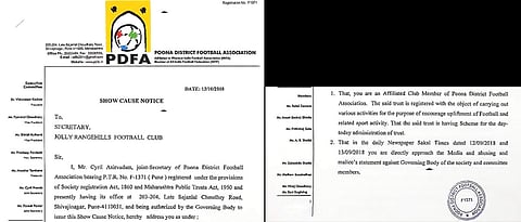 PDFA issues show cause notice to clubs