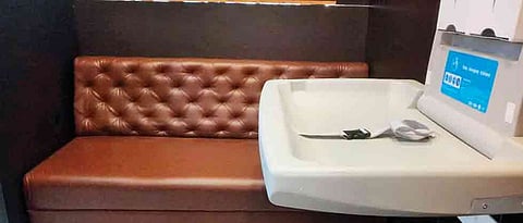 Two baby care kiosks set up at airport