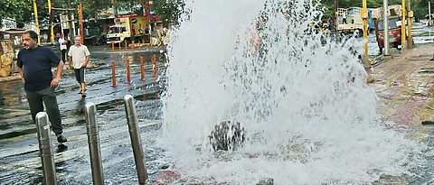 Pipeline burst causes huge water loss in Viman Nagar