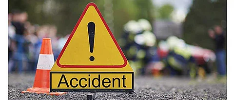 Children escape with minor injuries as school bus topples