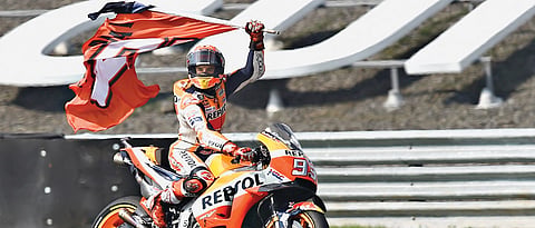 Honda rider Marquez triumphs